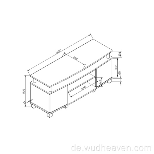 TV-Ständer aus MDF-Melamin aus Holz